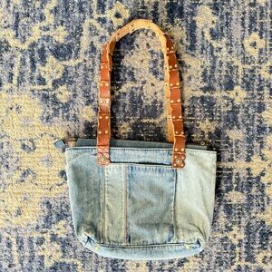 Patricia Nash Nevoso Tote Bag Denim & Leather